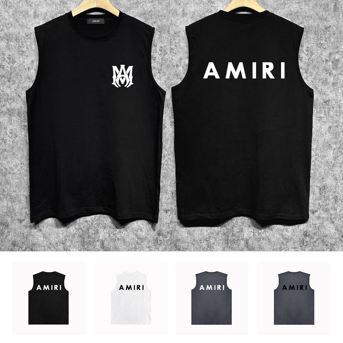 Amiri tank top flat thick letter spider armband printing