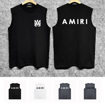 Amiri tank top flat thick letter spider armband printing