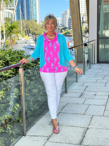 LULU B SEAHORSE BAY SLEEVELESS RUFFLE TOP