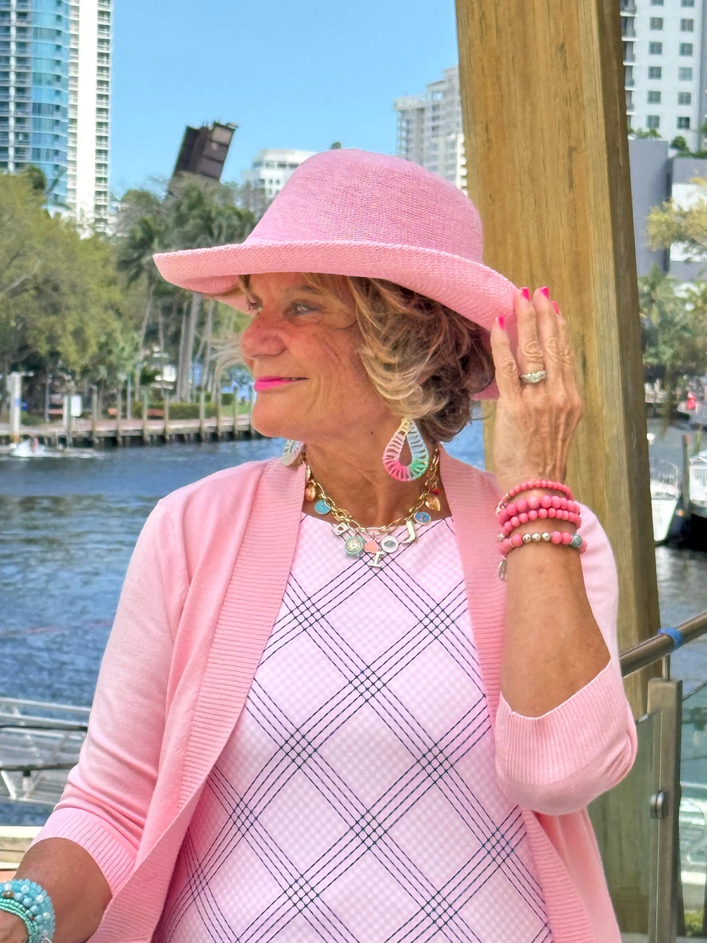 LULU B PINK CHIC MIDI SHIFT MAXI DRESS