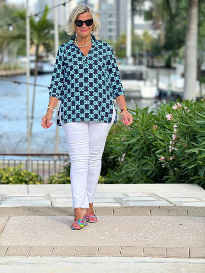 BLUE MEDALLION TUNIC