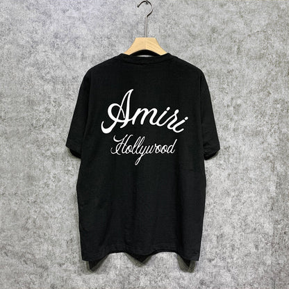 Amiri t shirts letter padded printing short sleeves