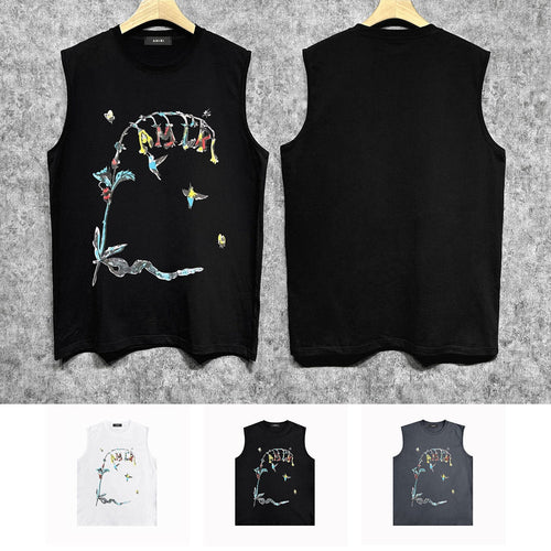 Amiri tank top hummingbird printing