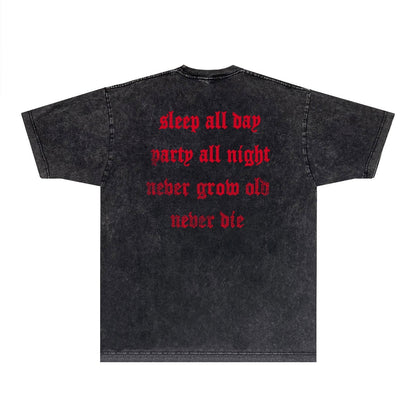 Amiri Washed Distressed T Shirt Printed Trendy Pure Cotton