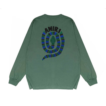 Amiri Long Sleeved Shirt Printed Trendy Pure Cotton