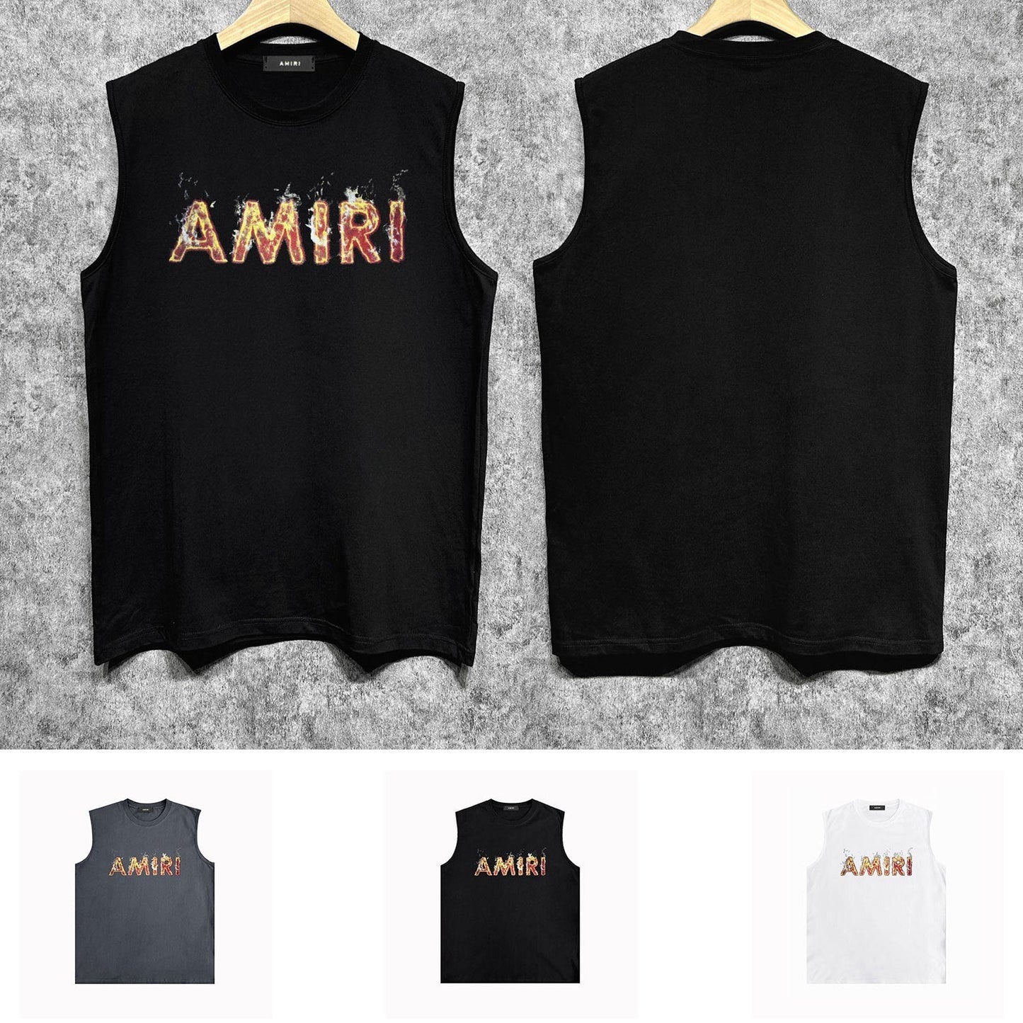 Amiri tank top flame letterprinting