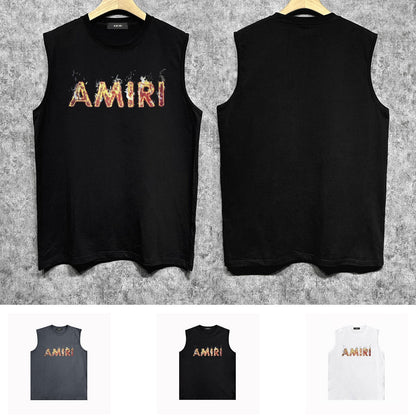 Amiri tank top flame letterprinting