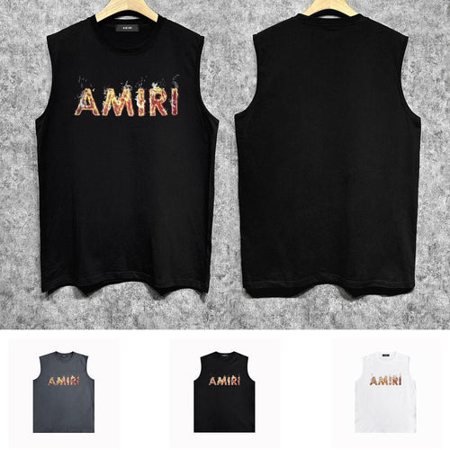 Amiri tank top flame letterprinting