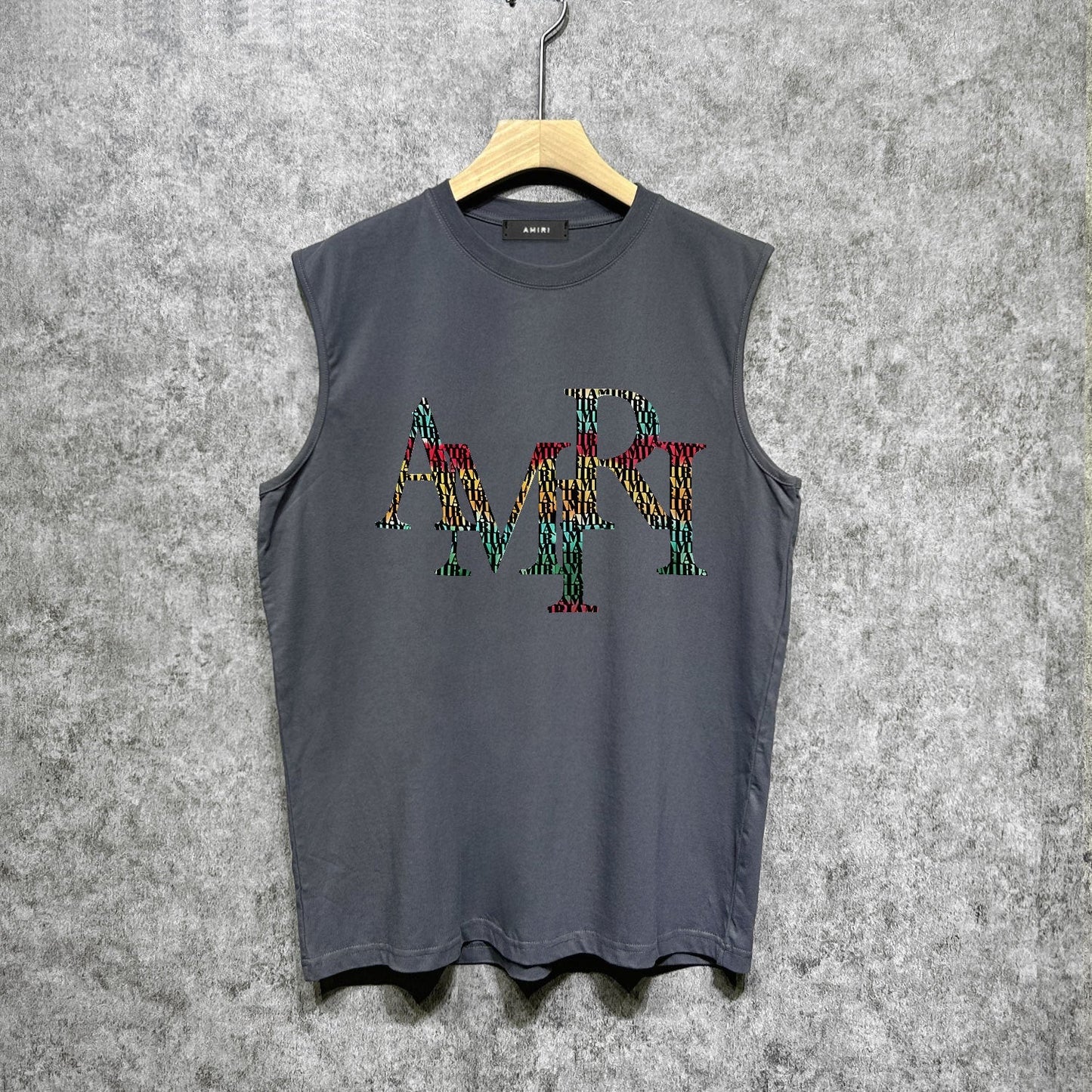 Amiri tank top rainbow letter printing