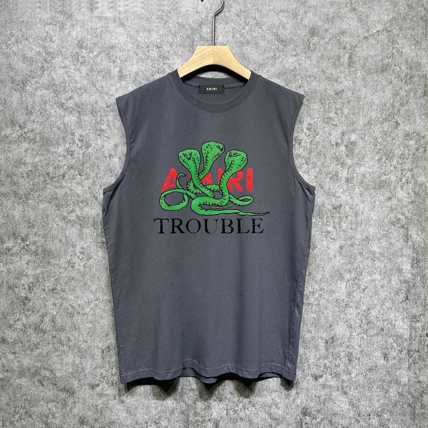 Amiri tank top cartoon colorful snake printing