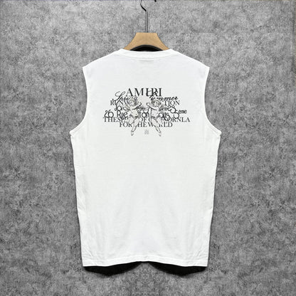 Amiri tank top letter angel ball print