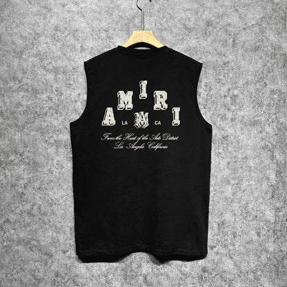 Amiri tank top bone white bone crack letterprinting