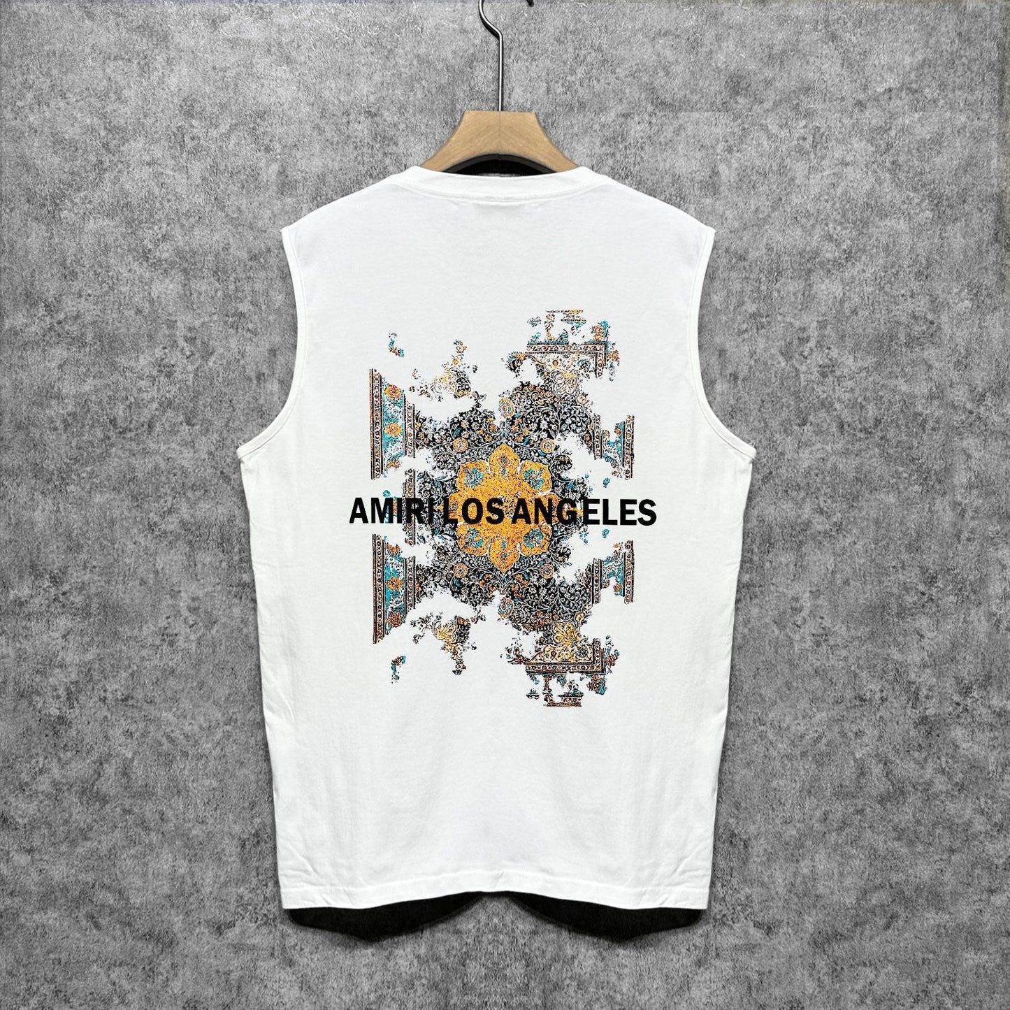 Amiri tank top damaged oil painting printing