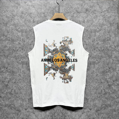 Amiri tank top damaged oil painting printing