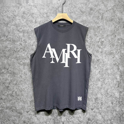 Amiri tank top with overlapping letter foam printing