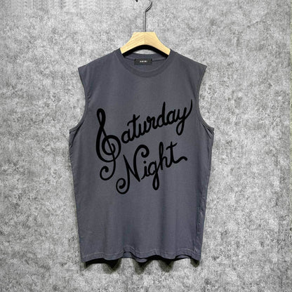 Amiri tank top with slanted art word printing