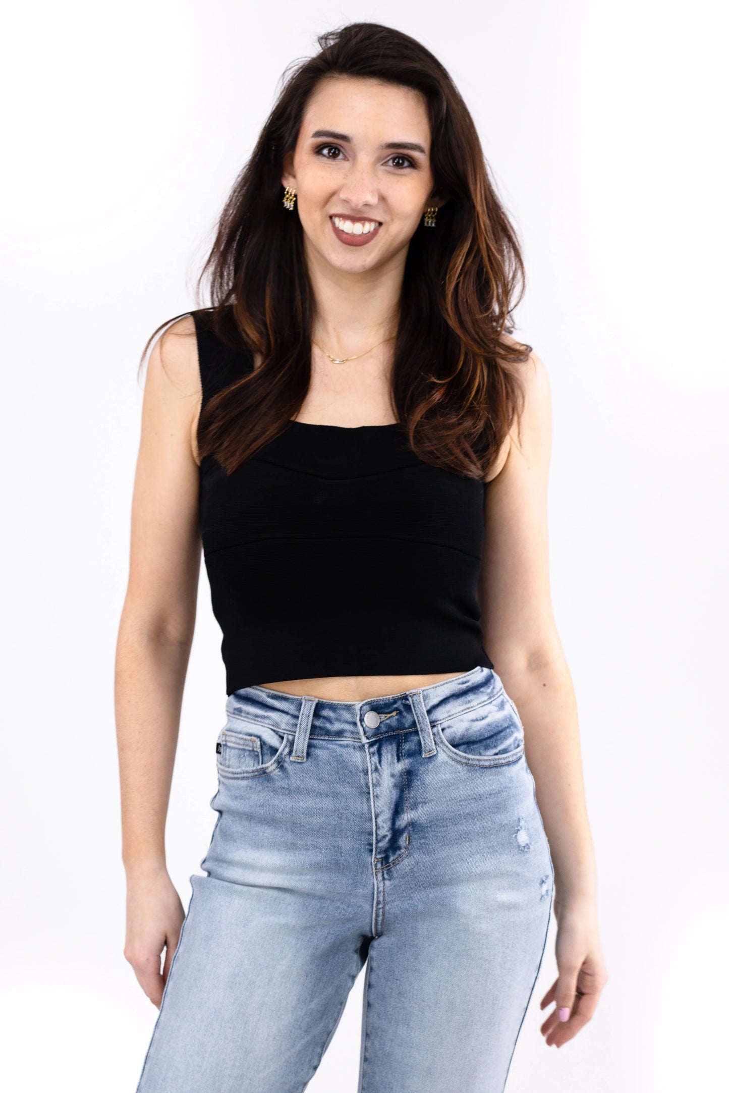 Women's Square Neck Sweater Knit Bralette