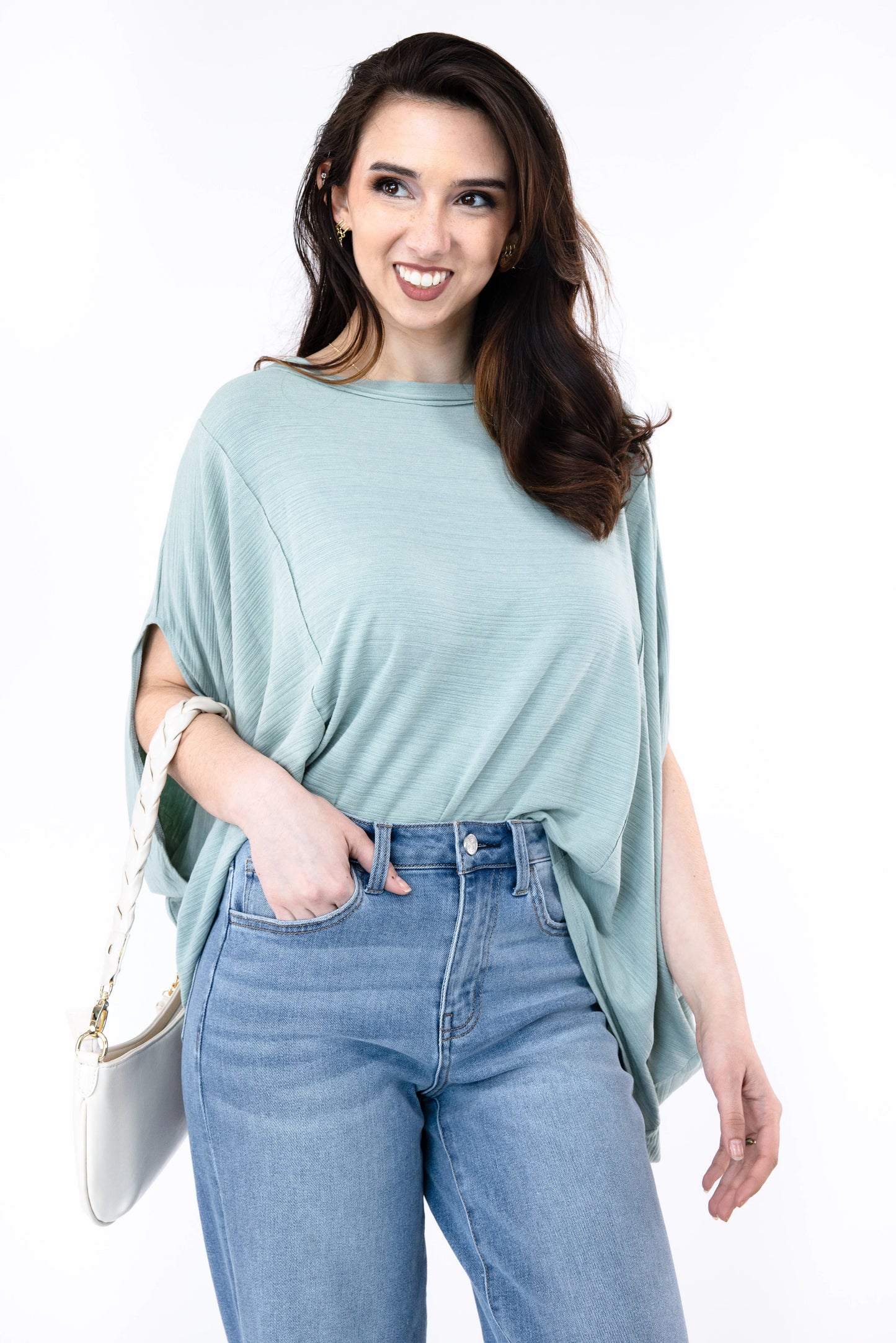 Oversized Hi-Lo Short Sleeve Top