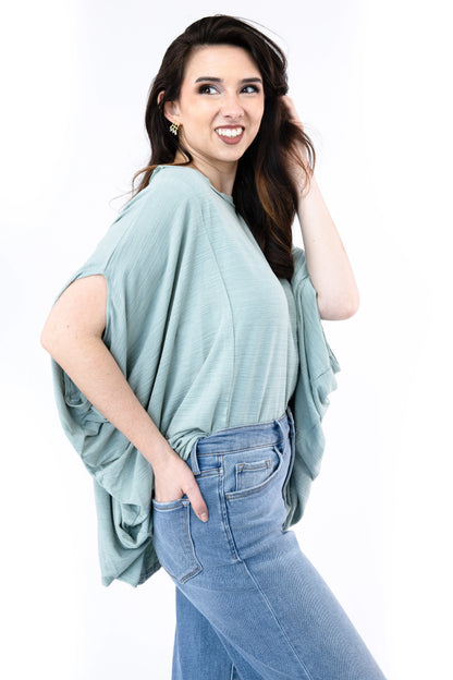 Oversized Hi-Lo Short Sleeve Top