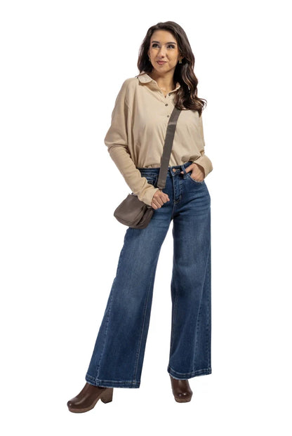 Women's Collared Long Sleeve Top