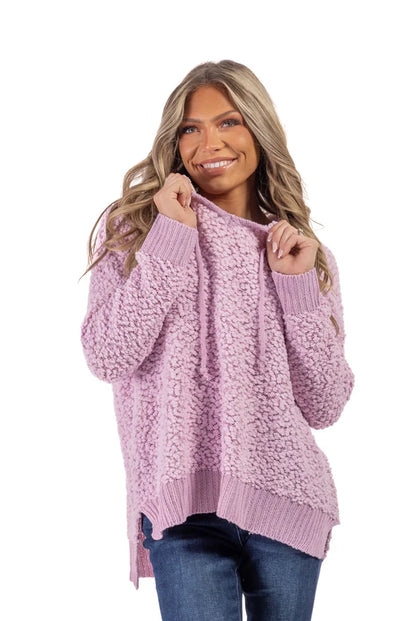 Women's V-Neck Hooded Sweater