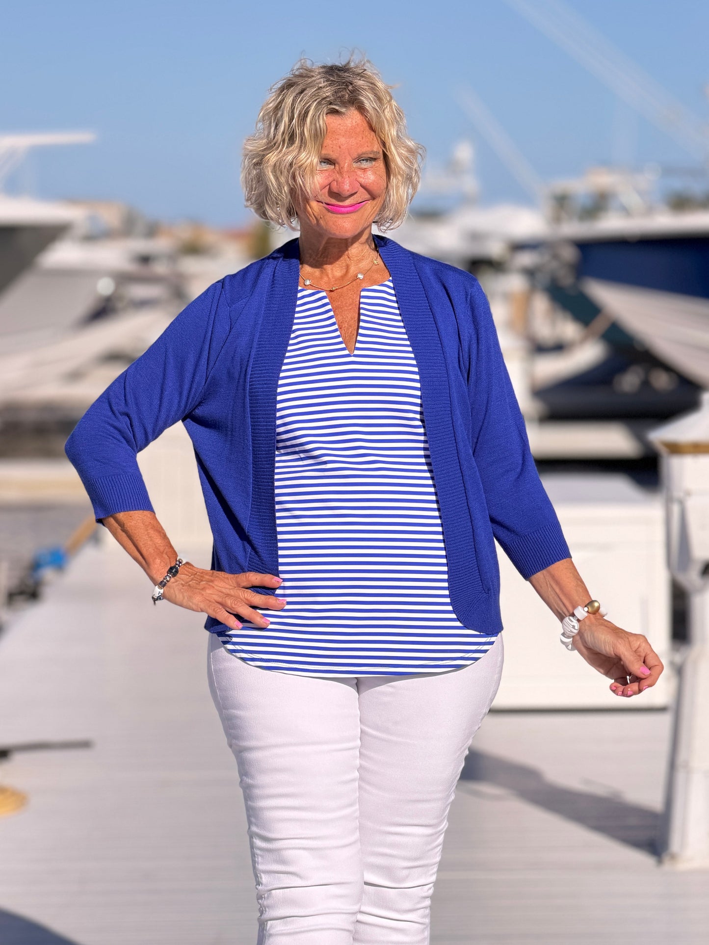HARBOR BLUE SLEEVELESS TANK