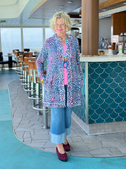 LULU-B SHADES OF BLUE CASHMERE V NECK