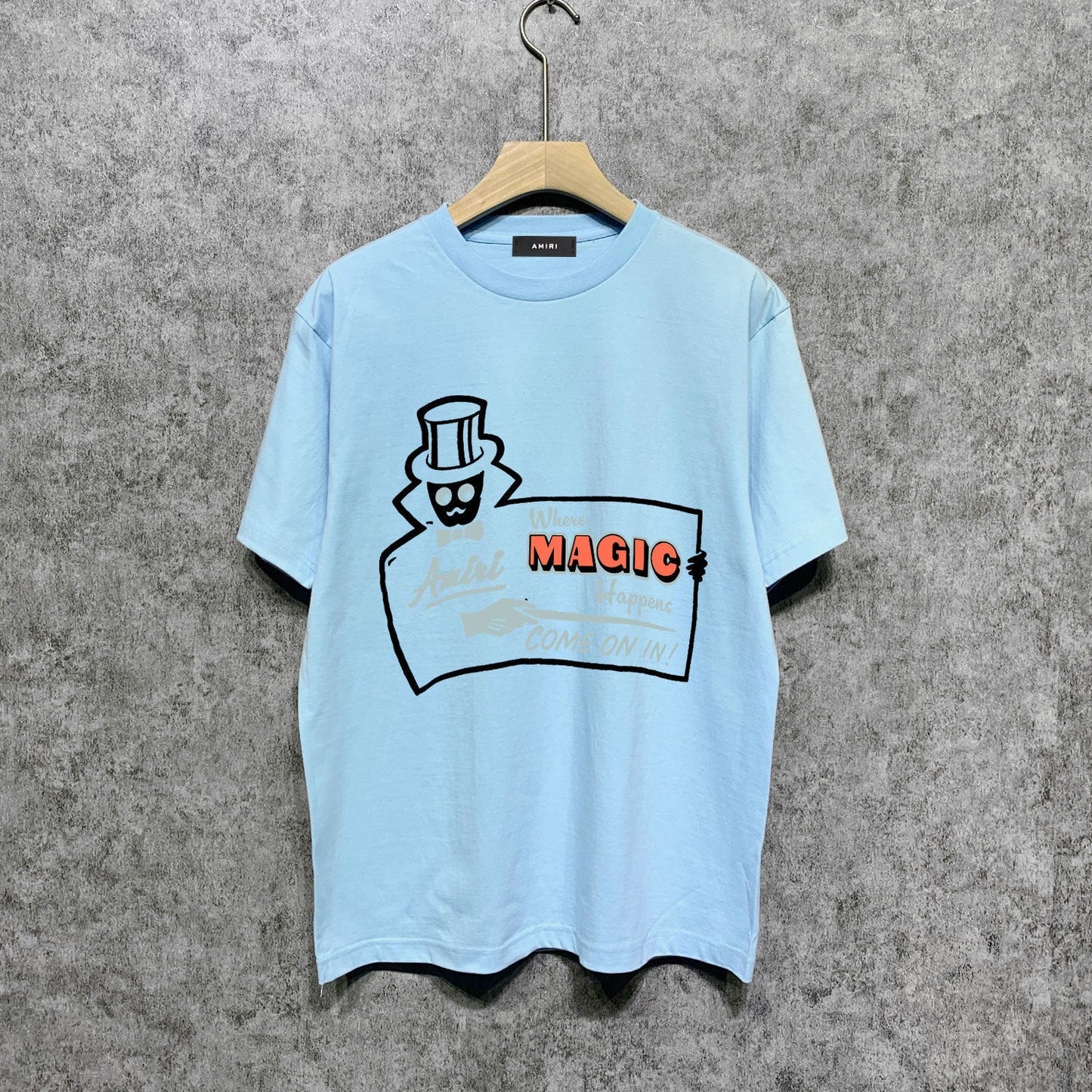 Amiri t shirts top hat magician printing short sleeve