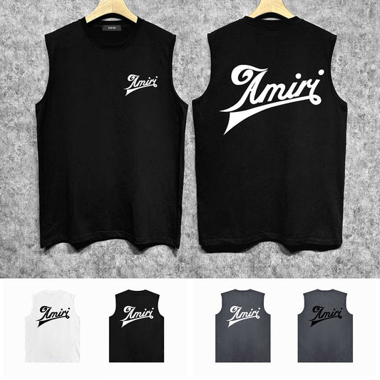 Amiri tank top slanted letter printing