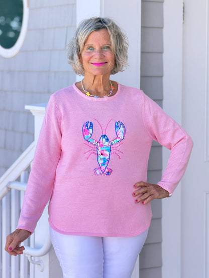 BEACH CLUB PINK LOBSTER SWEATER
