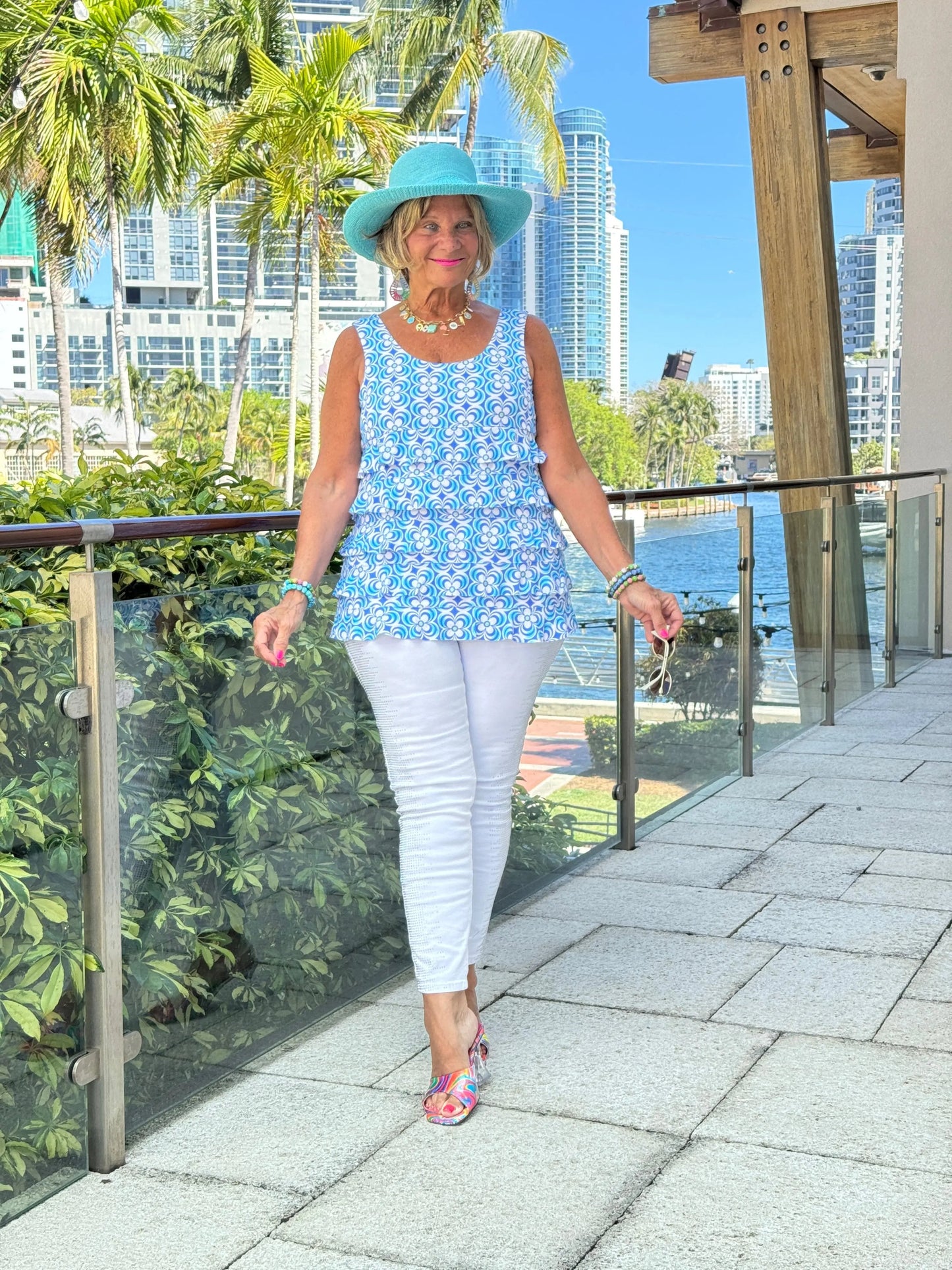 LULU B COASTAL BLOOM CHA CHA TANK
