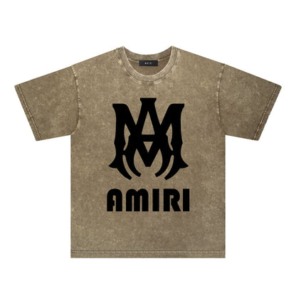 Amiri Washed Distressed T Shirt Printed Trendy Pure Cotton