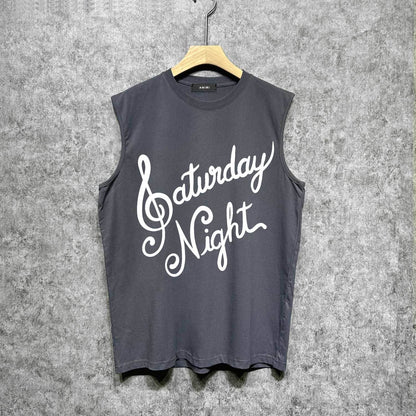 Amiri tank top with slanted art word printing
