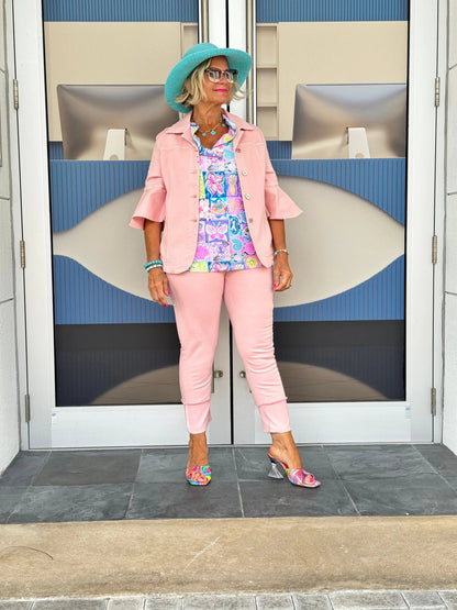 Ethyl Easy Breeze Pink Crop Pant - Gravity