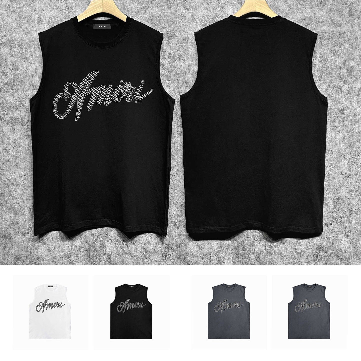 Amiri tank top black and white print
