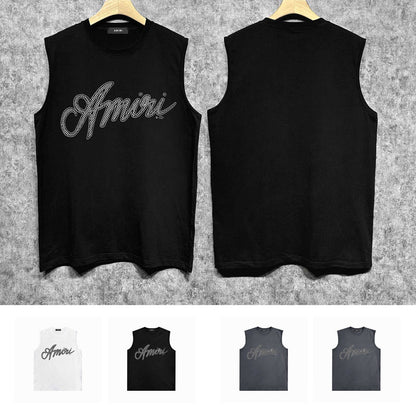 Amiri tank top black and white print