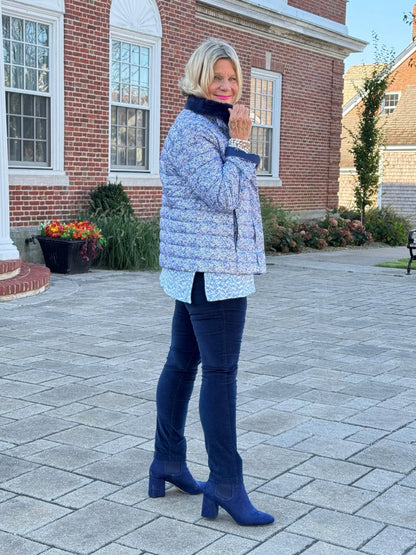 LULU-B AUBREY NAVY FAUX FUR JACKET