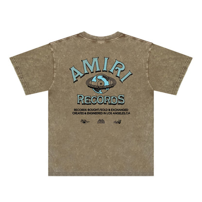 Amiri Washed Distressed T Shirt Printed Trendy Pure Cotton