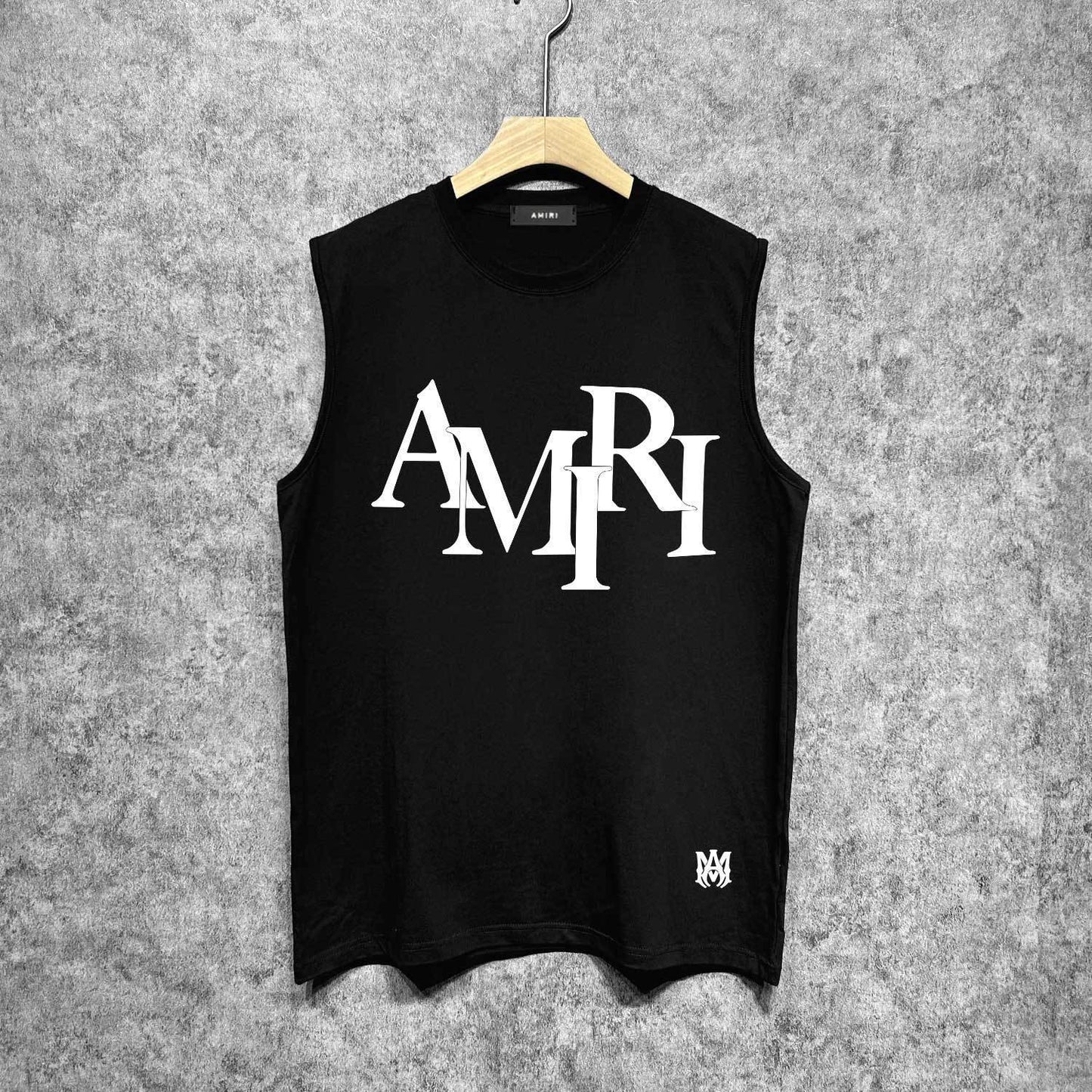 Amiri tank top with overlapping letter foam printing