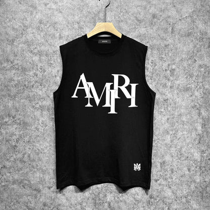 Amiri tank top with overlapping letter foam printing
