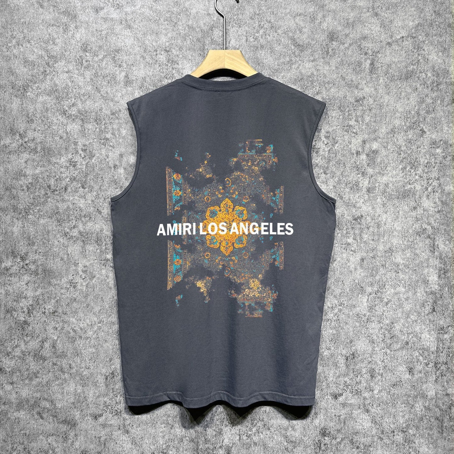 Amiri tank top damaged oil painting printing