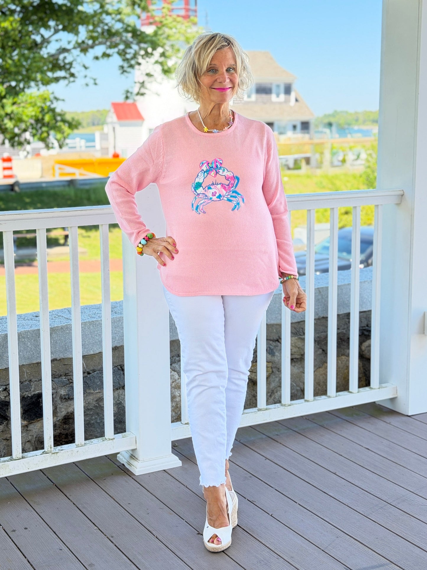 BEACH CLUB PINK CRAB SWEATER