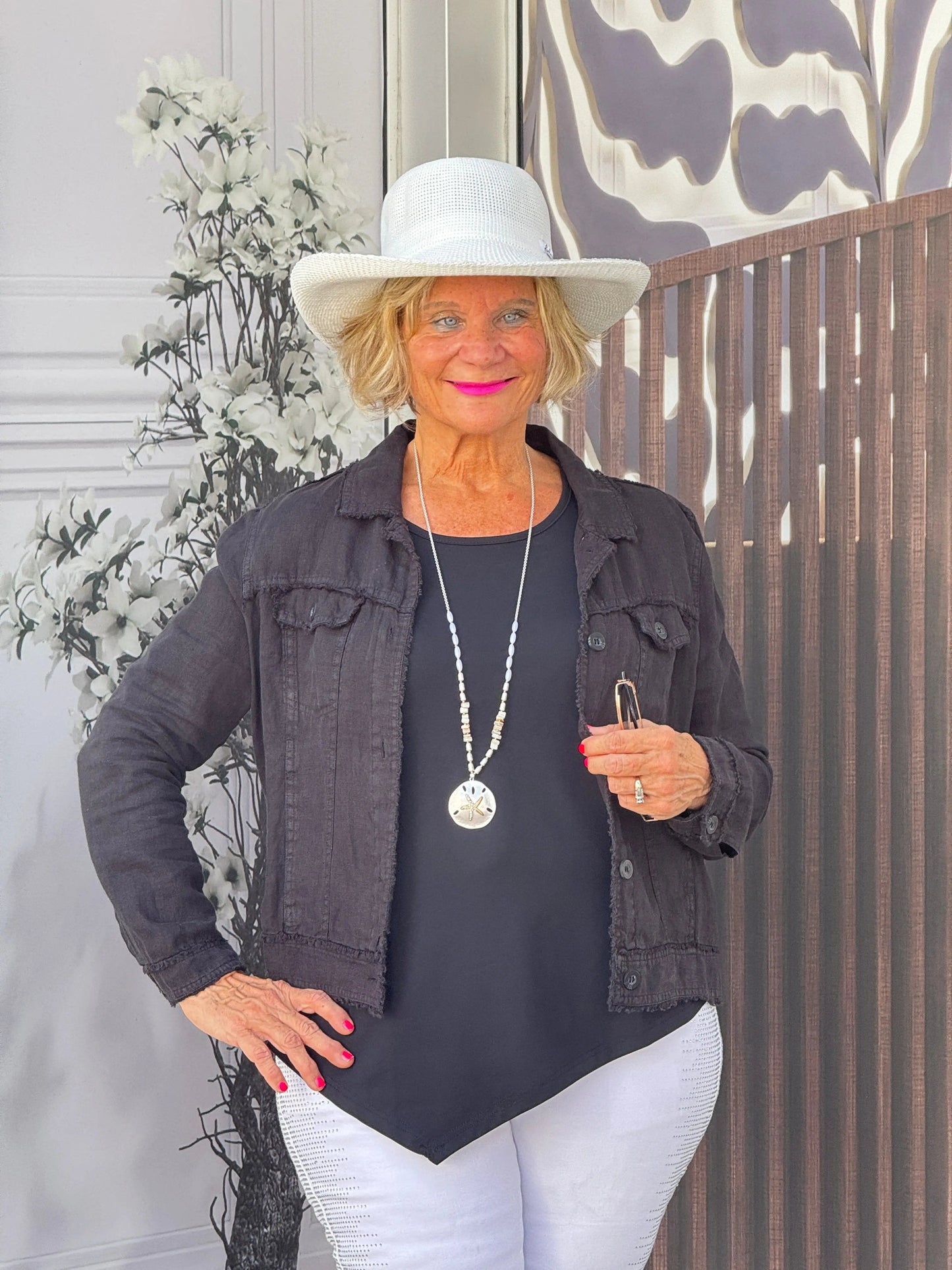 LULU B BLACK LINEN JACKET