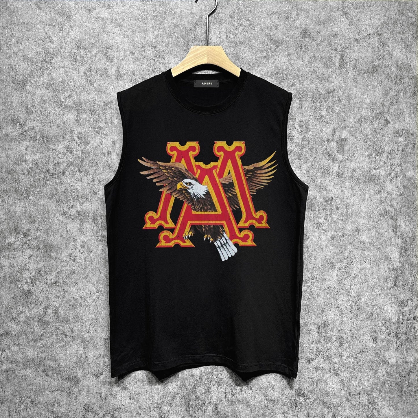 Amiri tank top oil painting flying eagle printing