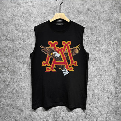 Amiri tank top oil painting flying eagle printing