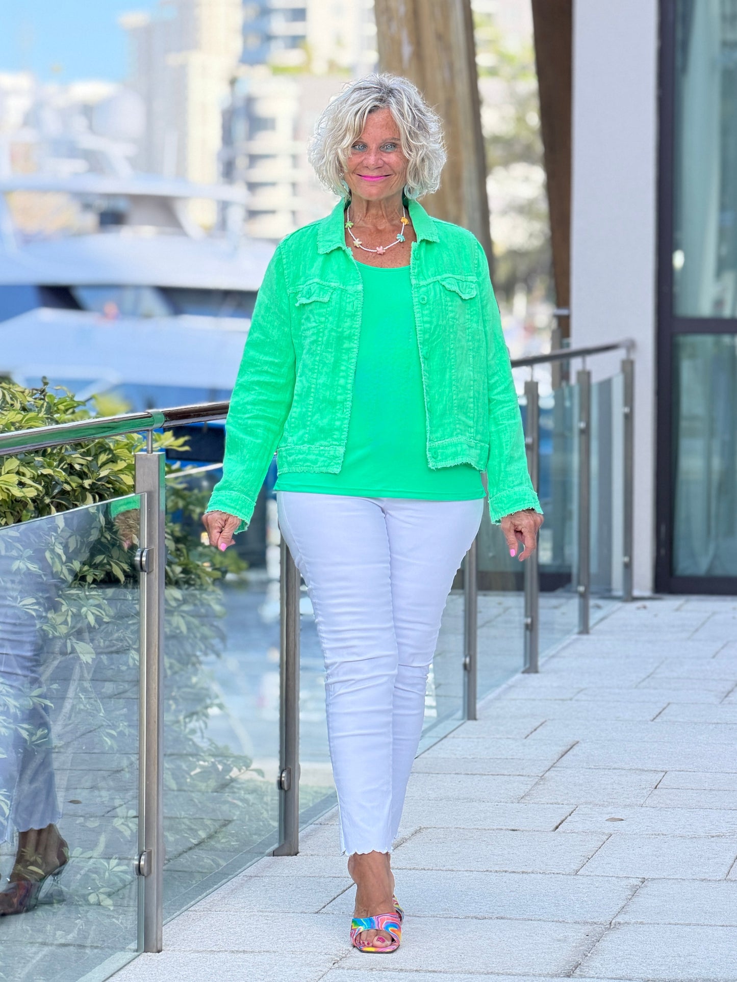 LULU B COASTAL GREEN LINEN JACKET