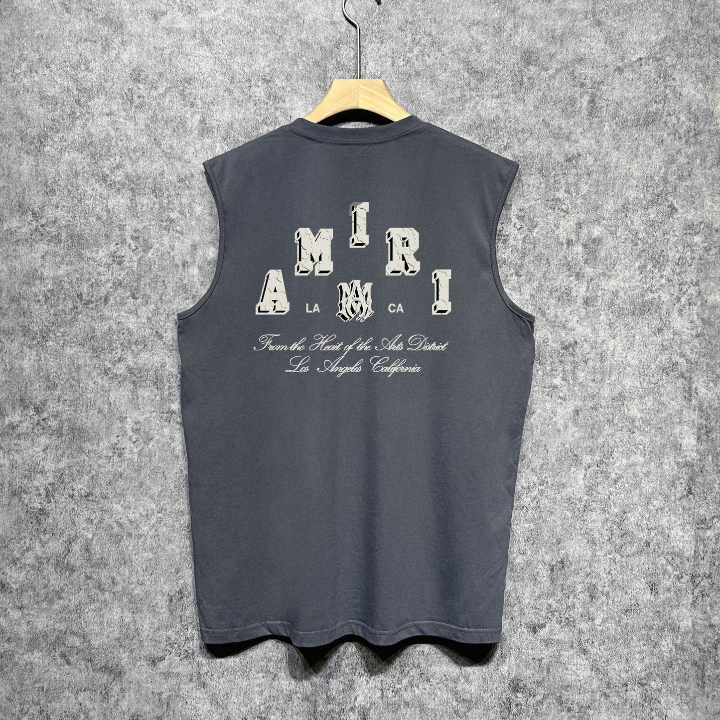 Amiri tank top bone white bone crack letterprinting