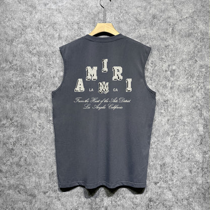 Amiri tank top bone white bone crack letterprinting