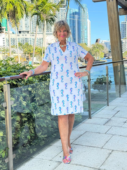 LULU B SHORELINE CHARM SHORT SLEEVE DRESS