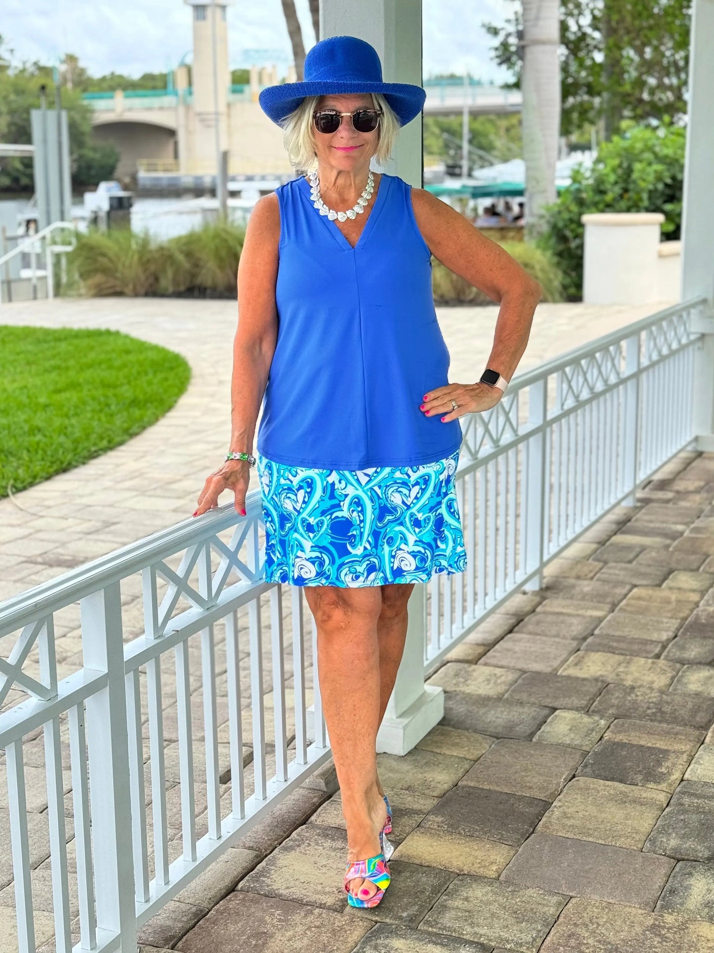 BLUE DREAMING HEARTS SKORT